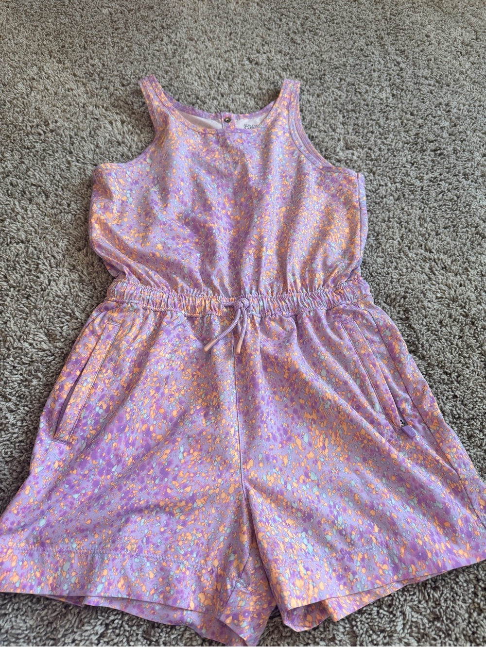 Athleta Lavender Floral Print Pull-On Romper